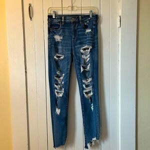 American Eagle High-Waisted Ripped Jeans